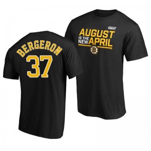 2020 Stanley Cup Playoffs Bound August Is The New April Bruins Patrice Bergeron Black T-shirt - Sale
