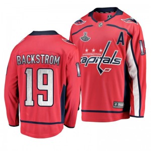 Capitals Nicklas Backstrom Red-Silver Home Banner Collection Breakaway Jersey - Sale