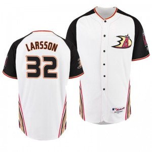 Los Angeles Angels Jacob Larsson 2019 Anaheim Ducks Crossover Angels Flex Base White Jersey - Sale