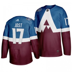 Tyson Jost #17 2020 NHL Stadium Series Colorado Avalanche Adidas Authentic Jersey - Blue - Sale
