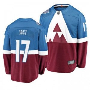 Tyson Jost #17 2020 Stadium Series Colorado Avalanche Breakaway Player Jersey - Blue Burgundy - Sale