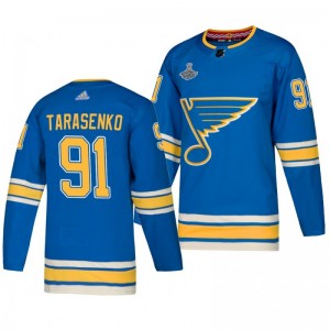 Blues Vladimir Tarasenko 2019 Stanley Cup Champions Authentic Alternate Blue Jersey - Sale