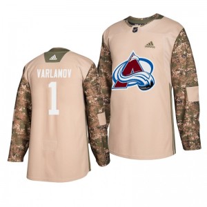 Avalanche Semyon Varlamov Veterans Day Practice Adidas Camo Jersey - Sale