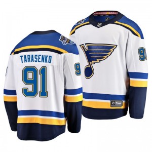 Blues Vladimir Tarasenko #91 Away 2020 All-Star Patch White Breakaway Jersey - Sale