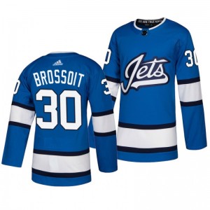 Laurent Brossoit Jets Blue Classic Third Alternate Jersey - Sale