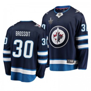 Jets Laurent Brossoit 2019 Stanley Cup Playoffs Breakaway Player Jersey Navy - Sale