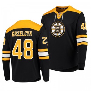 Bruins Matt Grzelcyk Black Adidas Platinum Long Sleeve Jersey T-Shirt - Sale