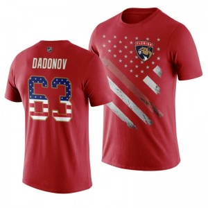 Evgenii Dadonov Panthers Red Independence Day T-Shirt - Sale