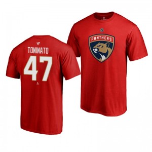 Dominic Toninato Panthers Red Authentic Stack T-Shirt - Sale