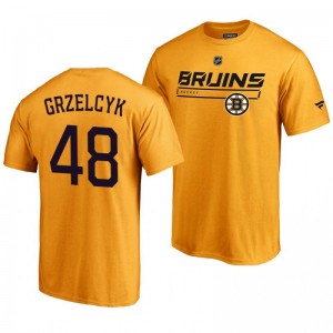 Boston Bruins Matt Grzelcyk Gold Rinkside Collection Prime Authentic Pro T-shirt - Sale