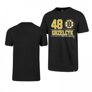 Matt Grzelcyk Boston Bruins Black Club Player Name and Number T-Shirt - Sale