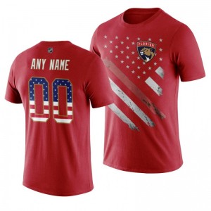 Custom Panthers Red Independence Day T-Shirt - Sale