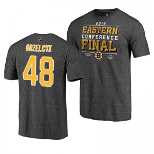 Bruins 2019 Stanley Cup Playoffs Matt Grzelcyk Eastern Conference Finals Gray T-Shirt - Sale