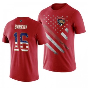Aleksander Barkov Panthers Red Independence Day T-Shirt - Sale