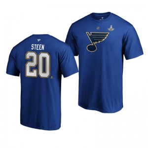2019 Stanley Cup Champions Blues Alexander Steen Authentic Stack T-Shirt - Royal - Sale