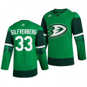 Ducks Jakob Silfverberg 2020 St. Patrick's Day Authentic Player Green Jersey - Sale