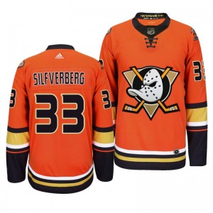 Ducks Jakob Silfverberg #33 Orange 2019-20 Third Alternate Authentic Jersey - Sale