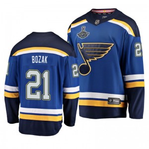 Blues 2019 Stanley Cup Champions Tyler Bozak Home Breakaway Player Jersey - Blue - Sale