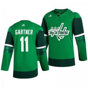Capitals Mike Gartner 2020 St. Patrick's Day Authentic Player Green Jersey - Sale