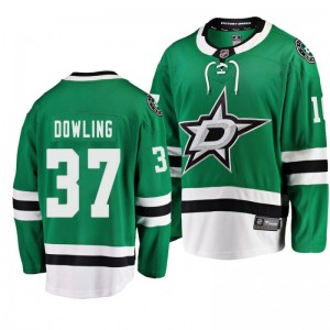 Stars Justin Dowling Kelly Green 2019 Home Breakaway Player Jersey - Sale