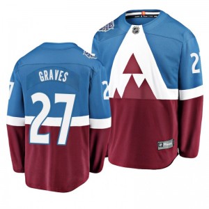 Ryan Graves #27 2020 Stadium Series Colorado Avalanche Breakaway Player Jersey - Blue Burgundy - Sale