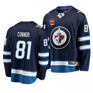 Jets 2019 Heritage Classic Kyle Connor Navy Breakaway Player Jersey - Sale