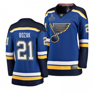 Blues 2019 Stanley Cup Champions Tyler Bozak Home Breakaway Women's Blue Jersey - Sale