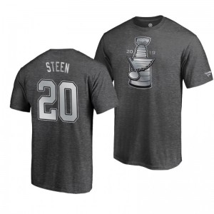 Blues 2019 Stanley Cup Champions Banner Collection Alexander Steen T-Shirt - Heather Charcoal - Sale