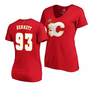 Flames Sam Bennett Women's 2019 Heritage Classic Primary Logo T-Shirt Red - Sale