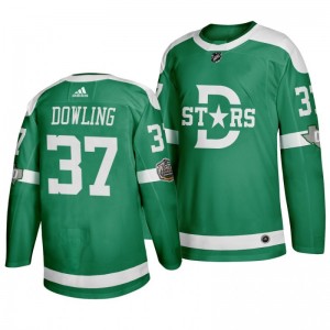 2020 Winter Classic Dallas Stars Justin Dowling Green Retro Adidas Authentic Jersey - Sale