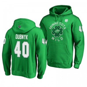 Devan Dubnyk Minnesota Wild St. Patrick's Day Green Pullover Hoodie - Sale