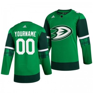 Ducks Custom 2020 St. Patrick's Day Authentic Player Green Jersey - Sale