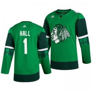 Blackhawks Glenn Hall 2020 St. Patrick's Day Authentic Player Green Jersey - Sale
