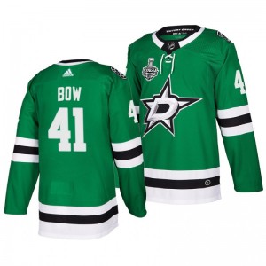 Men Stars Landon Bow 2020 Stanley Cup Final Bound Home Authentic Green Jersey - Sale