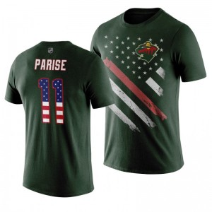 Zach Parise Wild Green Independence Day T-Shirt - Sale