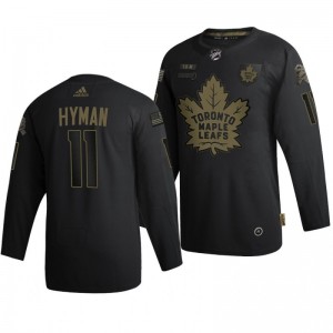 2020 Salute To Service Maple Leafs Zach Hyman Black Authentic Jersey - Sale