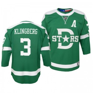 2020 Winter Classic Youth Dallas Stars John Klingberg Green Replica Player Fanatics Branded Jersey - Sale