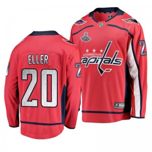 Capitals Lars Eller Red-Silver Home Banner Collection Breakaway Jersey - Sale