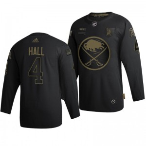2020 Salute To Service Sabres Taylor Hall Black Authentic Jersey - Sale