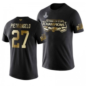 2019 Stanley Cup Champions Blues Black Golden Edition Alex Pietrangelo T-Shirt - Sale