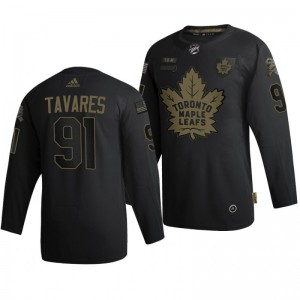 2020 Salute To Service Maple Leafs John Tavares Black Authentic Jersey - Sale
