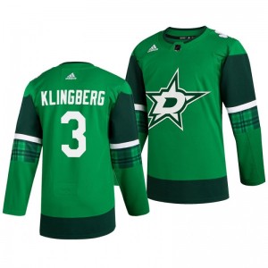 Stars John Klingberg 2020 St. Patrick's Day Authentic Player Green Jersey - Sale