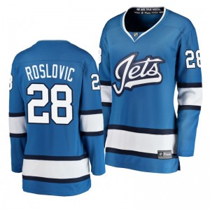 Women's Blue Jets Jack Roslovic Fanatics Breakaway Player Alternate Jersey - Sale