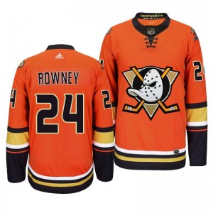 Ducks Carter Rowney #24 Orange 2019-20 Third Alternate Authentic Jersey - Sale