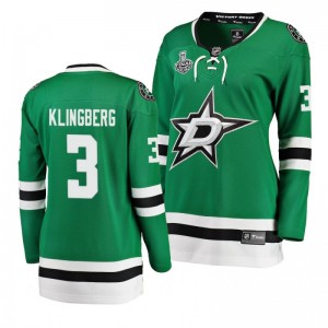 Women's Stars John Klingberg 2020 Stanley Cup Final Breakaway Player Home Green Jersey - Sale