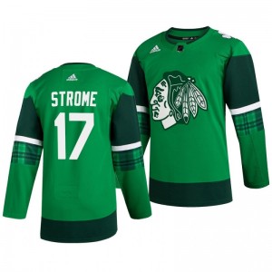 Blackhawks Dylan Strome 2020 St. Patrick's Day Authentic Player Green Jersey - Sale