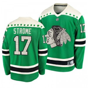Blackhawks Dylan Strome 2020 St. Patrick's Day Replica Player Green Jersey - Sale