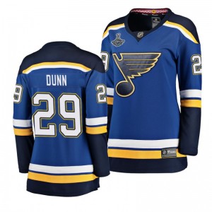 Blues 2019 Stanley Cup Champions Vince Dunn Home Breakaway Women's Blue Jersey - Sale