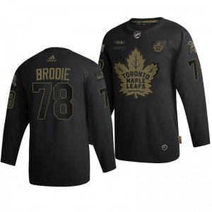 2020 Salute To Service Maple Leafs T.J. Brodie Black Authentic Jersey - Sale