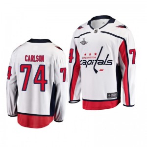 Capitals John Carlson White 2018 Away Stanley Cup Champions Youth Jersey - Sale